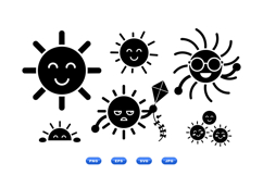 Playful Sun Faces Vector For Kids Crafts Product Image 1