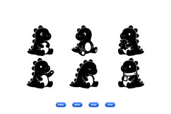 Hand Drawn Baby Dinosaur Clipart For Crafts Product Image 1