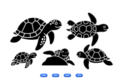 Hand Drawn Turtle SVG For Kids Crafts Product Image 1