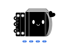 Cute Kawaii Notebook SVG For Crafts Product Image 1