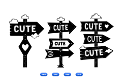 Hand Drawn Wooden Signpost SVG For Crafts Product Image 1