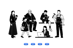 Hand Drawn People SVG For Printables Product Image 1