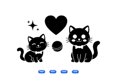 Cute Cat SVG Clipart For Crafting Product Image 1