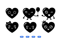 Kawaii Heart Characters SVG For Crafts Product Image 1