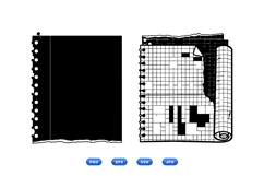 Hand Drawn Torn Notebook Paper SVG Graphics Product Image 1