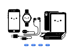 Kawaii Tech Device Illustration For Crafts Product Image 1