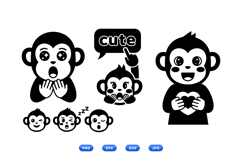 Cute Monkey Emoticon For Kids Crafts Product Image 1