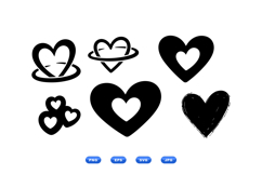 Hand Drawn Heart Clipart For Valentines Product Image 1