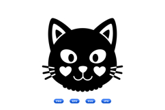 Cute Cat Face SVG For Kids Crafts Product Image 1