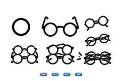 Round Glasses Vector For Crafts And Printables Product Image 1