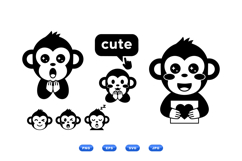 Hand Drawn Monkey Emoji For Crafts Product Image 1