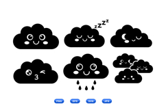 Hand Drawn Kawaii Cloud Clipart For Kids Crafts Product Image 1