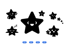 Cute Kawaii Star SVG Clipart For Crafts Product Image 1