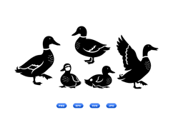Hand Drawn Duck Silhouettes For Crafts Product Image 1
