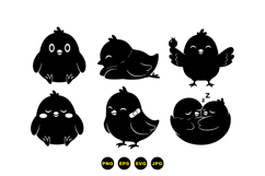 Cute Chick Silhouette SVG For Crafts Product Image 1