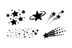 Hand Drawn Shooting Stars SVG For Crafts Product Image 1