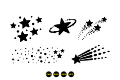 Hand Drawn Shooting Stars SVG For Crafts Product Image 3