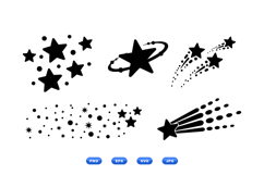 Hand Drawn Shooting Stars SVG For Crafts Product Image 2