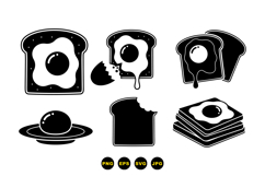 Hand Drawn Egg On Toast Vector Product Image 3