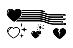 Hand Drawn Retro Heart SVG For Crafts Product Image 2