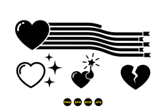 Hand Drawn Retro Heart SVG For Crafts Product Image 3