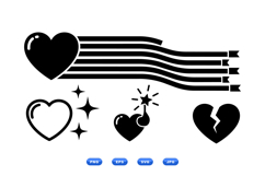 Hand Drawn Retro Heart SVG For Crafts Product Image 1