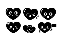 Kawaii Heart Emoji Vector For Crafts Product Image 2