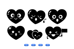 Kawaii Heart Emoji Vector For Crafts Product Image 1