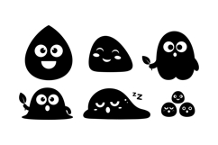 Kawaii Blob Characters SVG Clipart For Crafts Product Image 2