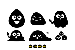 Kawaii Blob Characters SVG Clipart For Crafts Product Image 3