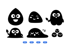 Kawaii Blob Characters SVG Clipart For Crafts Product Image 1