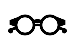 Round Retro Glasses Vector For Crafts Product Image 1