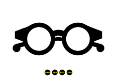 Round Retro Glasses Vector For Crafts Product Image 3