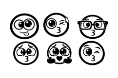 Cute Kissing Emoji SVG Icon For Crafts Product Image 3