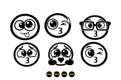 Cute Kissing Emoji SVG Icon For Crafts Product Image 1