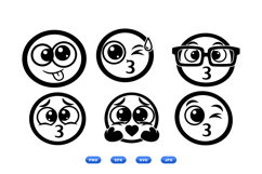 Cute Kissing Emoji SVG Icon For Crafts Product Image 2