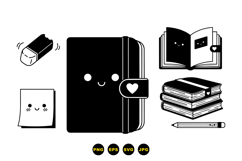 Kawaii School Stationery Illustration Product Image 3