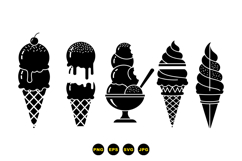 Hand Drawn Ice Cream Clipart For Party Invitations Product Image 3