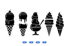 Hand Drawn Ice Cream Clipart For Party Invitations Product Image 1
