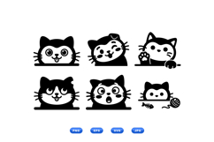 Cute Peekaboo Cat Clipart For Crafts Product Image 1