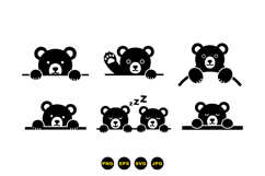 Hand Drawn Bear Peekaboo SVG For Kids Crafts Product Image 3