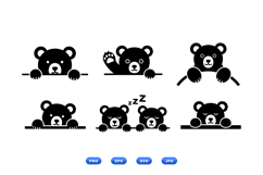 Hand Drawn Bear Peekaboo SVG For Kids Crafts Product Image 2