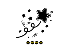 Star Wand Vector Clipart For Party Crafts Product Image 3
