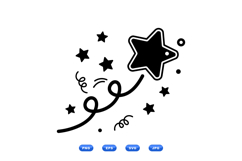 Star Wand Vector Clipart For Party Crafts Product Image 2