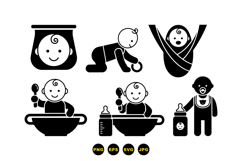 Hand Drawn Baby Icons SVG For Nursery Product Image 3