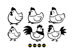 Hand Drawn Chicken Clipart For Crafts Product Image 3