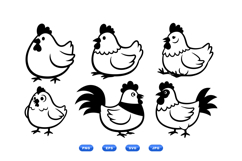 Hand Drawn Chicken Clipart For Crafts Product Image 1