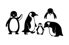 Hand Drawn Penguin SVG Clipart For Kids Crafts Product Image 1