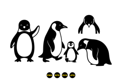 Hand Drawn Penguin SVG Clipart For Kids Crafts Product Image 3