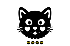 Kawaii Cat Face SVG For Kids Crafts Product Image 3